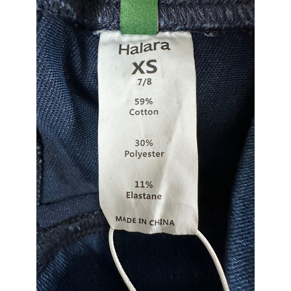 Halara Flex Denim High Waisted Crossover Leggings Womens XS Blue 7/8‎ Length NEW - Picture 5 of 13